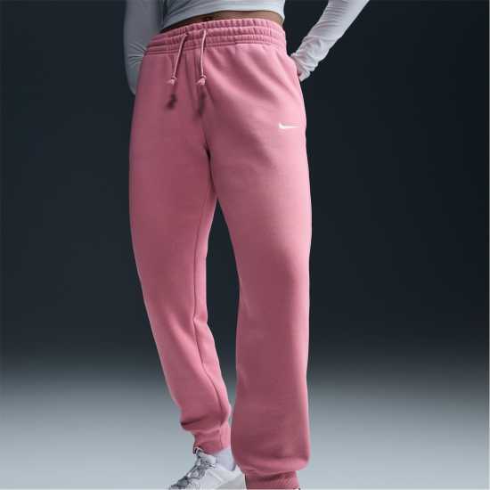Nike Sportswear Phoenix Fleece Women's Mid-Rise Sweatpants Розово/Бяло Nike Sportswear Phoenix Fleece Women's Mid-Rise Sweatpants Розово/Бяло