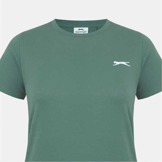Slazenger Neck Tee Womens Khaki Дамски тениски и фланелки
