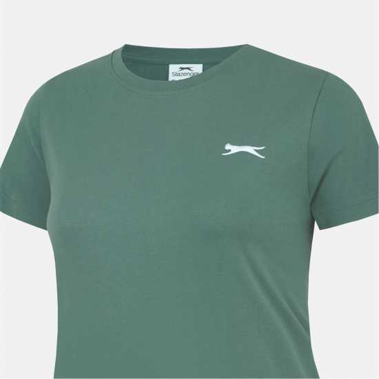 Slazenger Neck Tee Womens Khaki Дамски тениски и фланелки