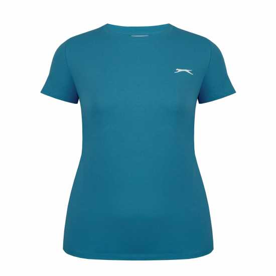 Slazenger Neck Tee Womens Синьо-зелено Дамски тениски и фланелки