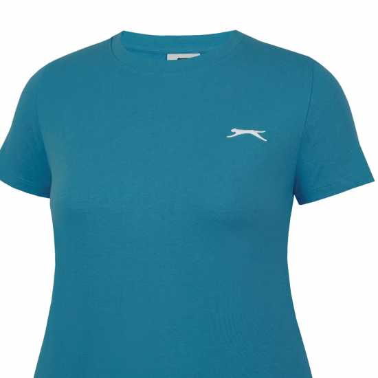 Slazenger Neck Tee Womens Синьо-зелено Дамски тениски и фланелки