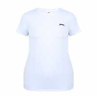 Slazenger Neck Tee Womens Бяло Дамски тениски с яка