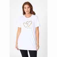 Be You Oversized Heart Slogan T-Shirt  Дамски тениски и фланелки