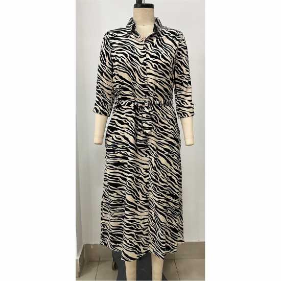 Рокля-Риза Be You Maxi Shirt Dress Zebra Print