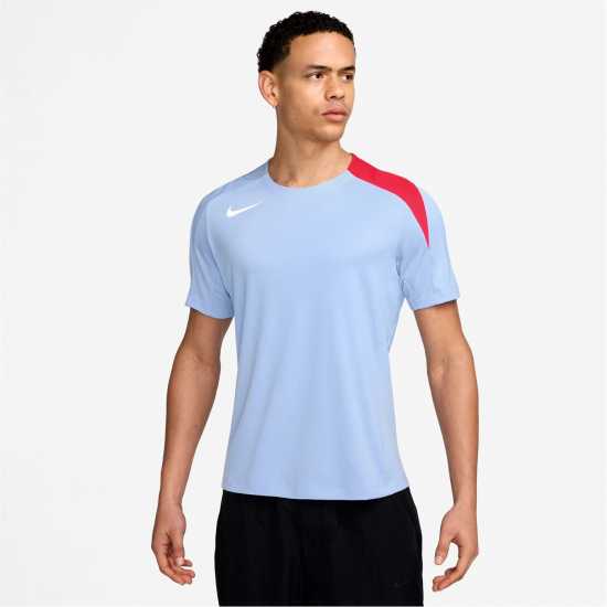 Nike Strike Short-Sleeve Football Top Adults Blue/Red Мъжки тениски и фланелки