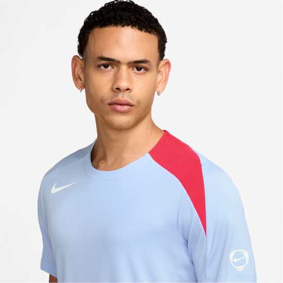 Nike Strike Short-Sleeve Football Top Adults Blue/Red Мъжки тениски и фланелки