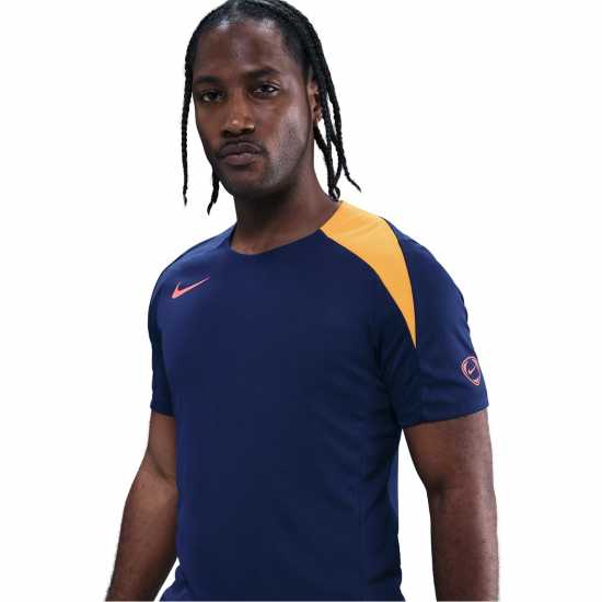 Мъжки тениски и фланелки Nike Strike Short-Sleeve Football Top Adults Blue/Orange Nike Strike Short-Sleeve Football Top Adults Blue/Orange Мъжки тениски и фланелки
