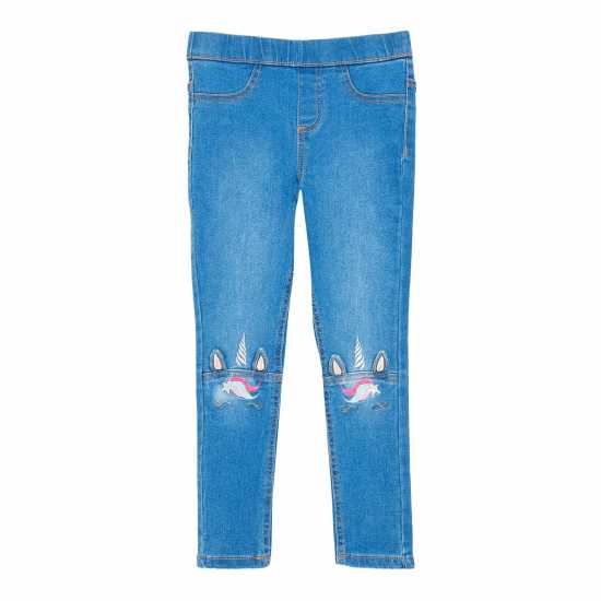Girls Cat Pull On Jeans Blue  Детски дънки