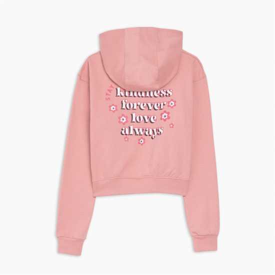 Girls Hoody And Embroided Jean Set Pink/blue  Детски дънки