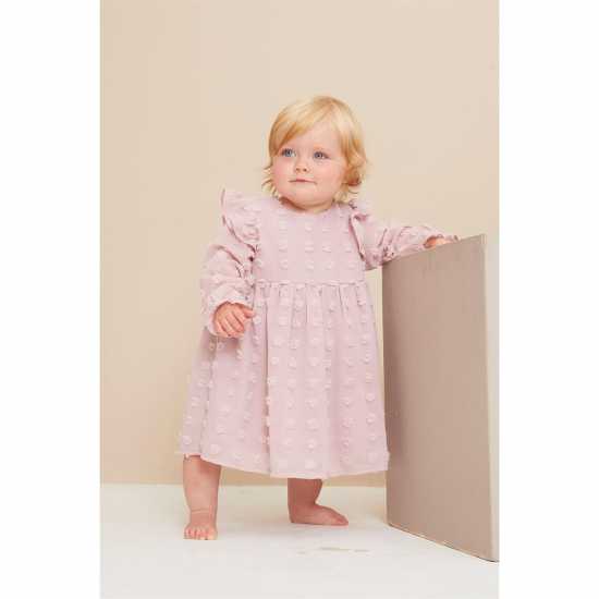 Hello World Baby Girls Dobby Dress  Детски поли и рокли