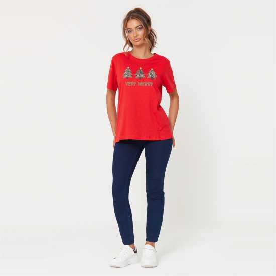 Very Mery Slogan T-Shirt  - Дамски тениски и фланелки