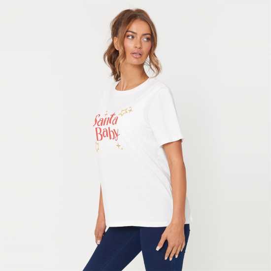 Santa Baby Slogan T-Shirt  Дамски тениски и фланелки