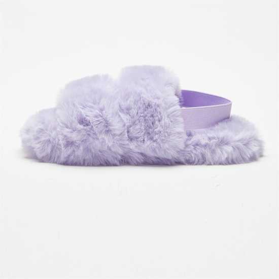 Fur Sling Back Lilac Slippers  Дамски грейки