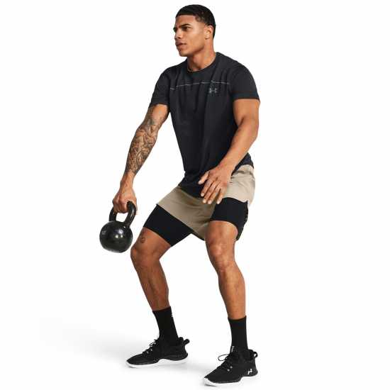 Under Armour Rush Seamless Short-Sleeve Performance Gym Top Черно/Модерно сиво 