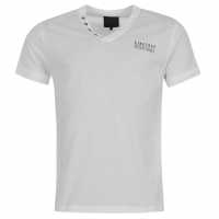 Firetrap Мъжка Тениска Striding V Neck T Shirt Mens White Мъжко облекло за едри хора
