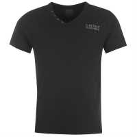 Firetrap Мъжка Тениска Striding V Neck T Shirt Mens Black Мъжко облекло за едри хора