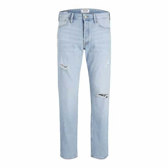 Jack And Jones Men's Chris Ripped Straight Leg Jeans  