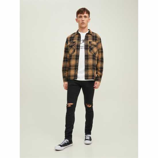 Jack And Jones Men's Liam Slim Fit Ripped Straight Leg Jeans  