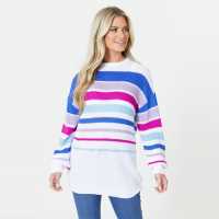 Stripe White Jumper  Дамски пуловери и жилетки