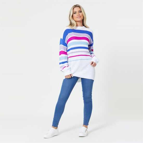 Stripe White Jumper  Дамски пуловери и жилетки