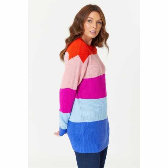 Pink Stripe Jumper  Дамски пуловери и жилетки