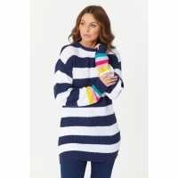 Navy Stripe Jumper  Дамски пуловери и жилетки