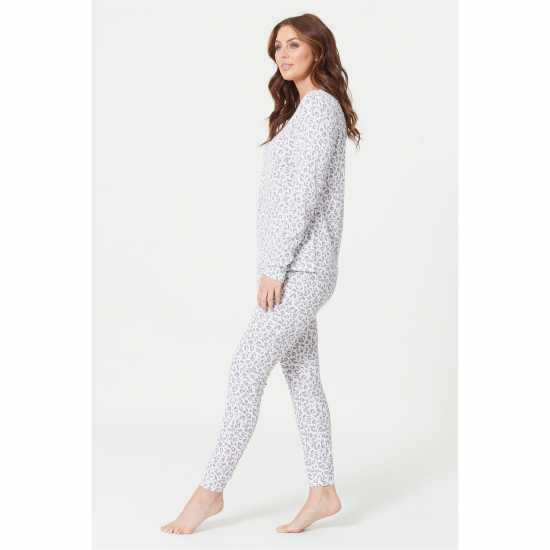Be You Leopard Waffle Pyjama  Дамско облекло плюс размер