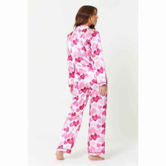 Be You Heart Satin Pyjama  Дамско облекло плюс размер