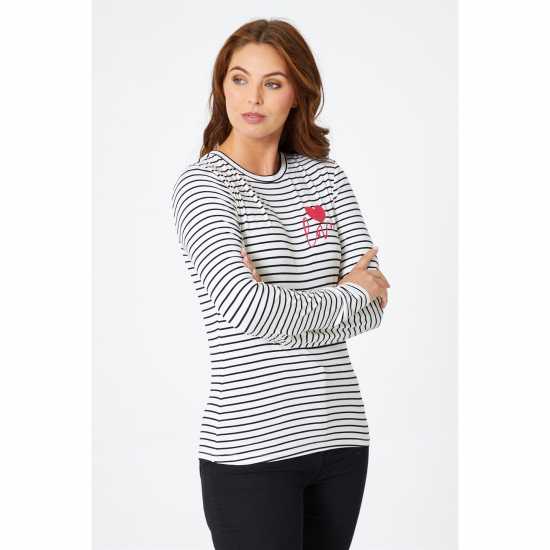 Be You You Long Sleeve Stripe Love T-Shirt  Дамски полар