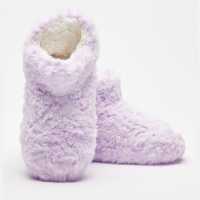 Faux Fur Lilac Slipper Boots