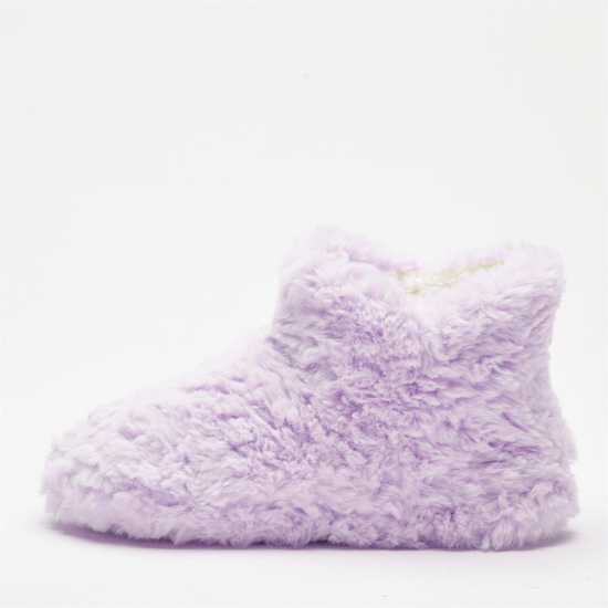 Faux Fur Lilac Slipper Boots  Дамски грейки