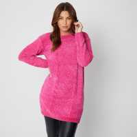 Longline Cable Pink Jumper  Дамски пуловери и жилетки
