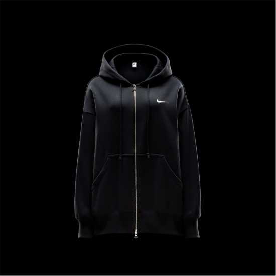 Nike Sportswear Phoenix Fleece Women's Oversized Full-Zip Hoodie Черно Дамски суичъри и блузи с качулки