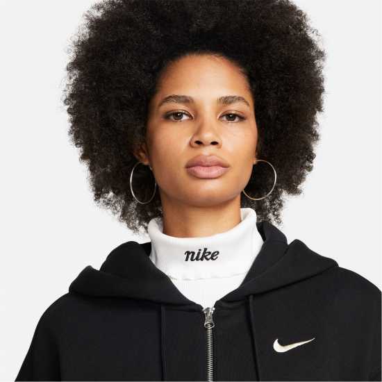 Nike Sportswear Phoenix Fleece Women's Oversized Full-Zip Hoodie Черно Дамски суичъри и блузи с качулки