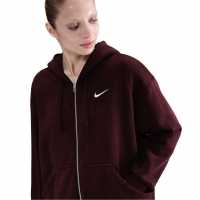 Nike Sportswear Phoenix Fleece Women's Oversized Full-Zip Hoodie Бордово Смъстяване Nike Sportswear Phoenix Fleece Women's Oversized Full-Zip Hoodie Бордово Смъстяване