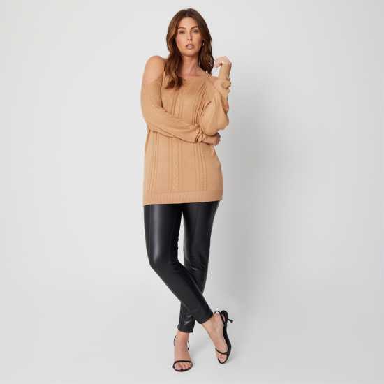 Плетен Пуловер Be You Cold Shoulder Fine Knit Jumper  Дамски пуловери и жилетки
