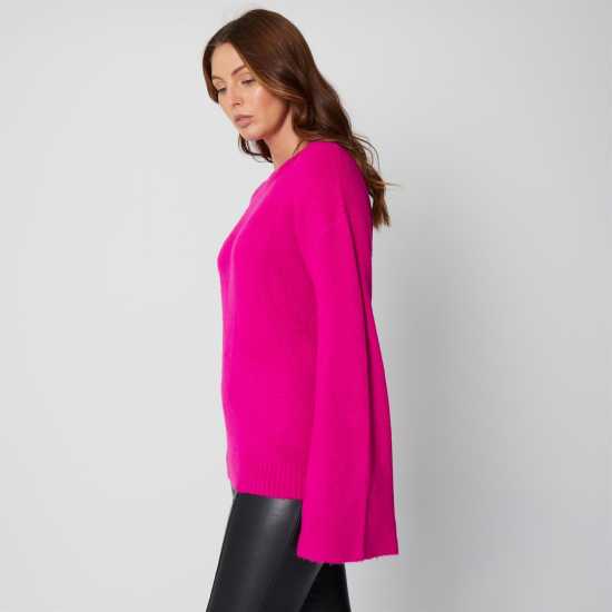Sleeve Pink Jumper  Дамски пуловери и жилетки