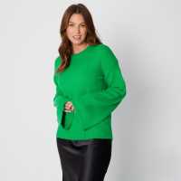 Sleeve Green Jumper  Дамски пуловери и жилетки
