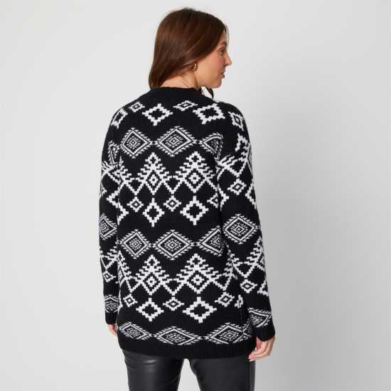 Longline Black Jumper  Дамски пуловери и жилетки