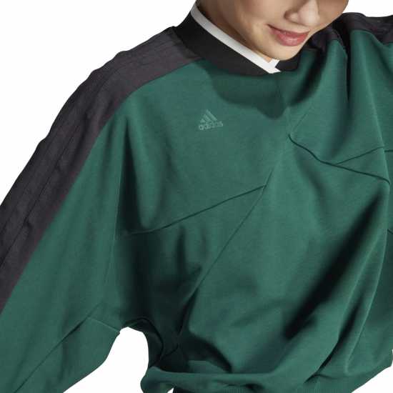 Adidas Tiro Sweatshirt Womens Green/White Дамски суичъри и блузи с качулки