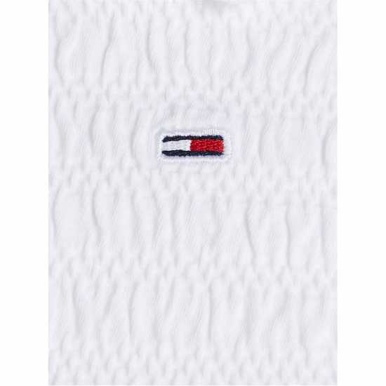 Tommy Jeans Slim Smock T-Shirt Бяло Дамски тениски с яка