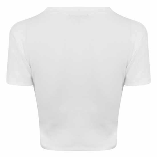 Тениска Rib Cropped T Shirt White Дамски тениски и фланелки