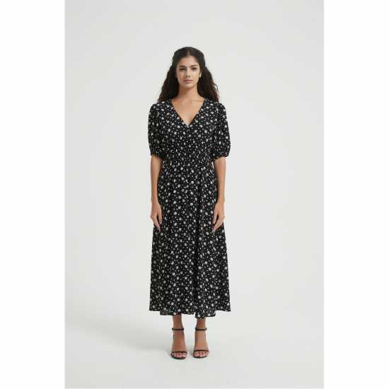 You  Midaxi Dress Ld43 Black Print Дамски поли и рокли