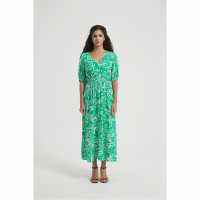 Be You Midaxi Dress Зелен цветен 