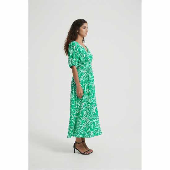 Be You Midaxi Dress Зелен цветен 
