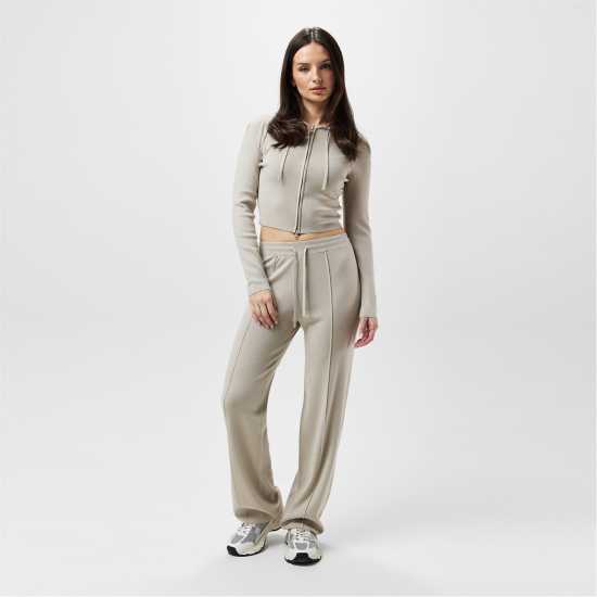 Jack Wills Knitted Pin-Tuck Trousers Women Камък Дамски пуловери и жилетки