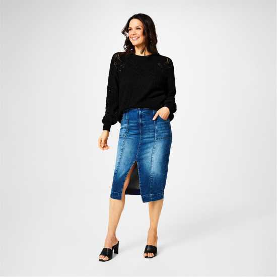 Biba Pointelle Knitted Jumper  Дамски пуловери и жилетки