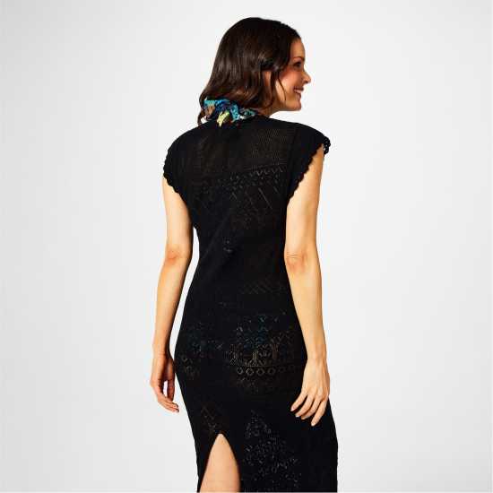 Дамски пуловери и жилетки Biba Pointelle Knit Maxi Dress Черно Biba Pointelle Knit Maxi Dress Черно Дамски пуловери и жилетки