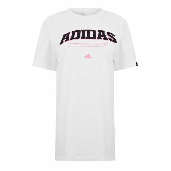 Дамски тениски и фланелки Adidas Collegiate Graphic T-Shirt Womens Бяло/Розово Adidas Collegiate Graphic T-Shirt Womens Бяло/Розово Дамски тениски и фланелки