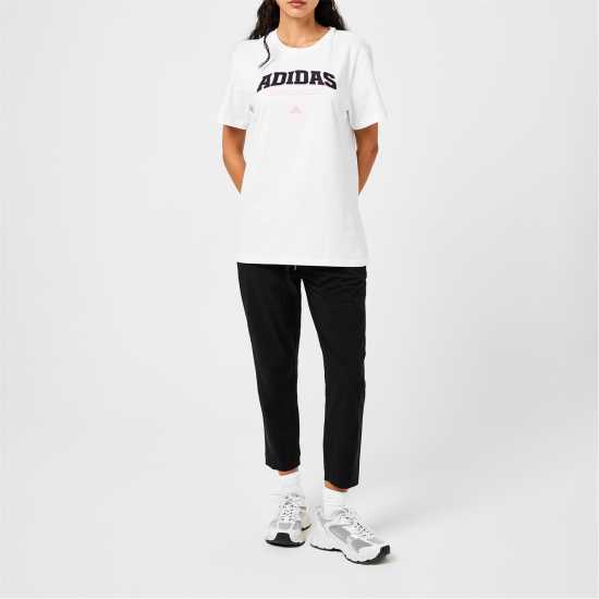 Дамски тениски и фланелки Adidas Collegiate Graphic T-Shirt Womens Бяло/Розово Adidas Collegiate Graphic T-Shirt Womens Бяло/Розово Дамски тениски и фланелки